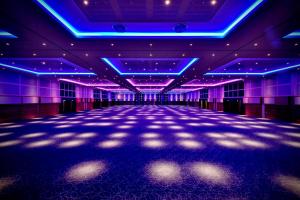 arora ballroom empty blue lights