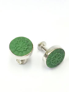 cufflinks large green flower jewellery for groom