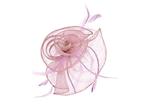 Lilac netted swirl with feathers from fascinator collection