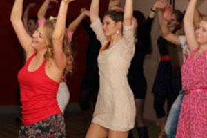 Girls at a lip sync battle