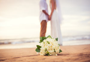 golden beach wedding
