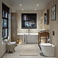 Bathroom in white and beige