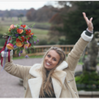 bride to be Hana Khan catches bouqet to win prizes from Bride The Wedding Show at Tatton Park