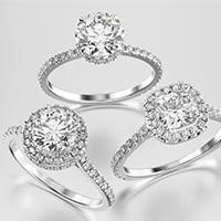 Three diamond engagement ring examples