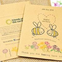 Friends of the earth thank you card with bees on