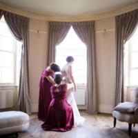 Ruth preparing for her wedding in the complementary Bridal Room at Hylands House
