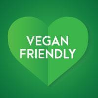 Vegan friendly in love heart