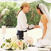 bride with wedding planner