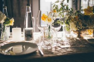 Table decor at DIY Spring wedding