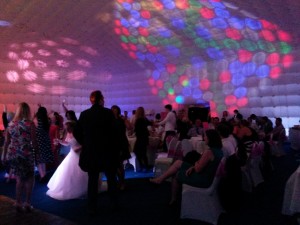 Trillion Events lights on the dome wall