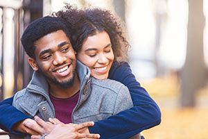 Young couple thinking about joining your finances